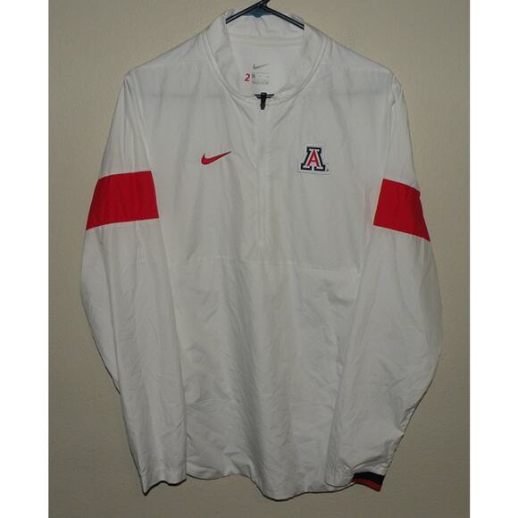 Nike On Field Arizona Wildcats Men’s Small Quarter Zip Windbreaker Jacket White - Picture 1 of 3